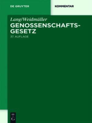 cover image of Lang/Weidmüller. Genossenschaftsgesetz